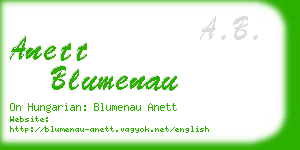 anett blumenau business card